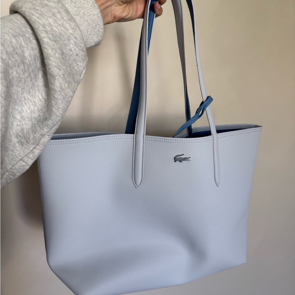 Anna Lacoste Light Blue Tote Bag - Classic Reversible Leather